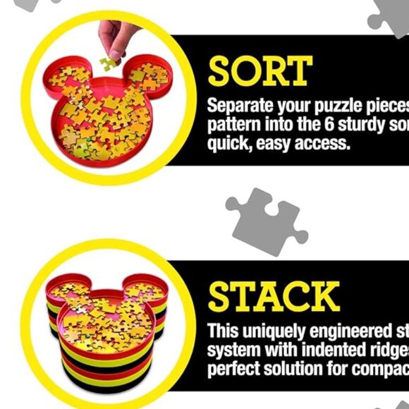 New sealed Ravensburger-Mickey Mouse Sort & Go Puzzle Stacking Sorting Trays - Picture 6 of 13